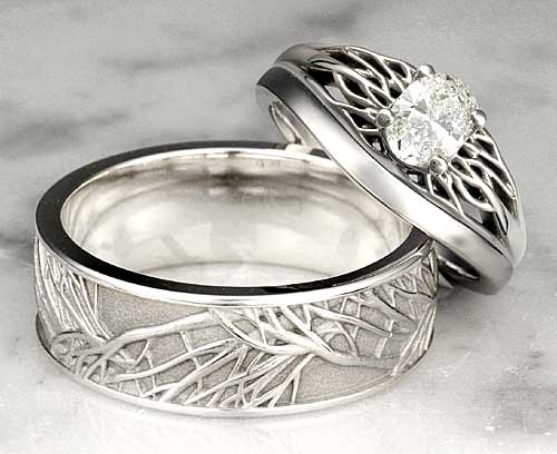 Tree of life wedding ring set sale